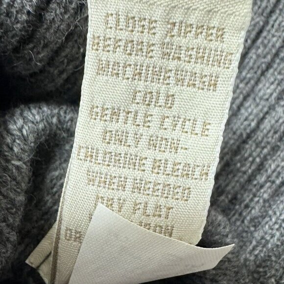 Banana Republic Full Zip Sweater S Mens Black Gray Wool Blend Henley Style - Picture 9 of 9